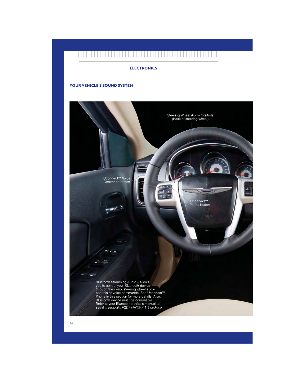 Electronics, Your vehicle's sound system | Chrysler 2011 200 Convertible - User Guide User Manual | Page 26 / 84