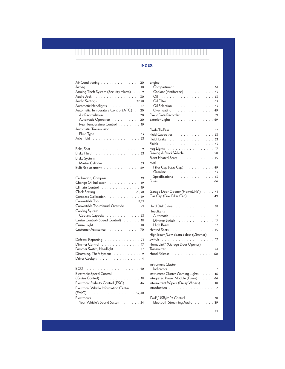 Chrysler 2011 200 Convertible - User Guide User Manual | Page 75 / 84