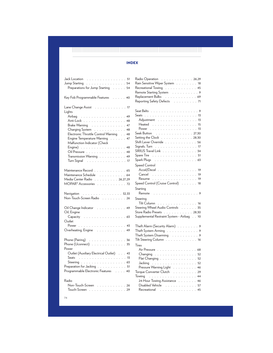 Chrysler 2011 200 Convertible - User Guide User Manual | Page 76 / 84