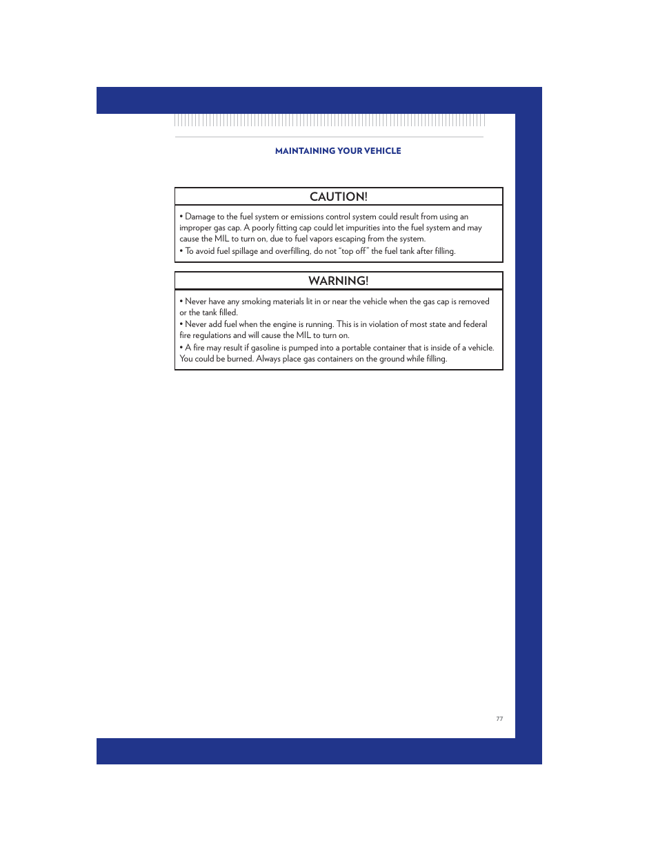 Engine compartment | Chrysler 2011 Country - User Guide User Manual | Page 79 / 100