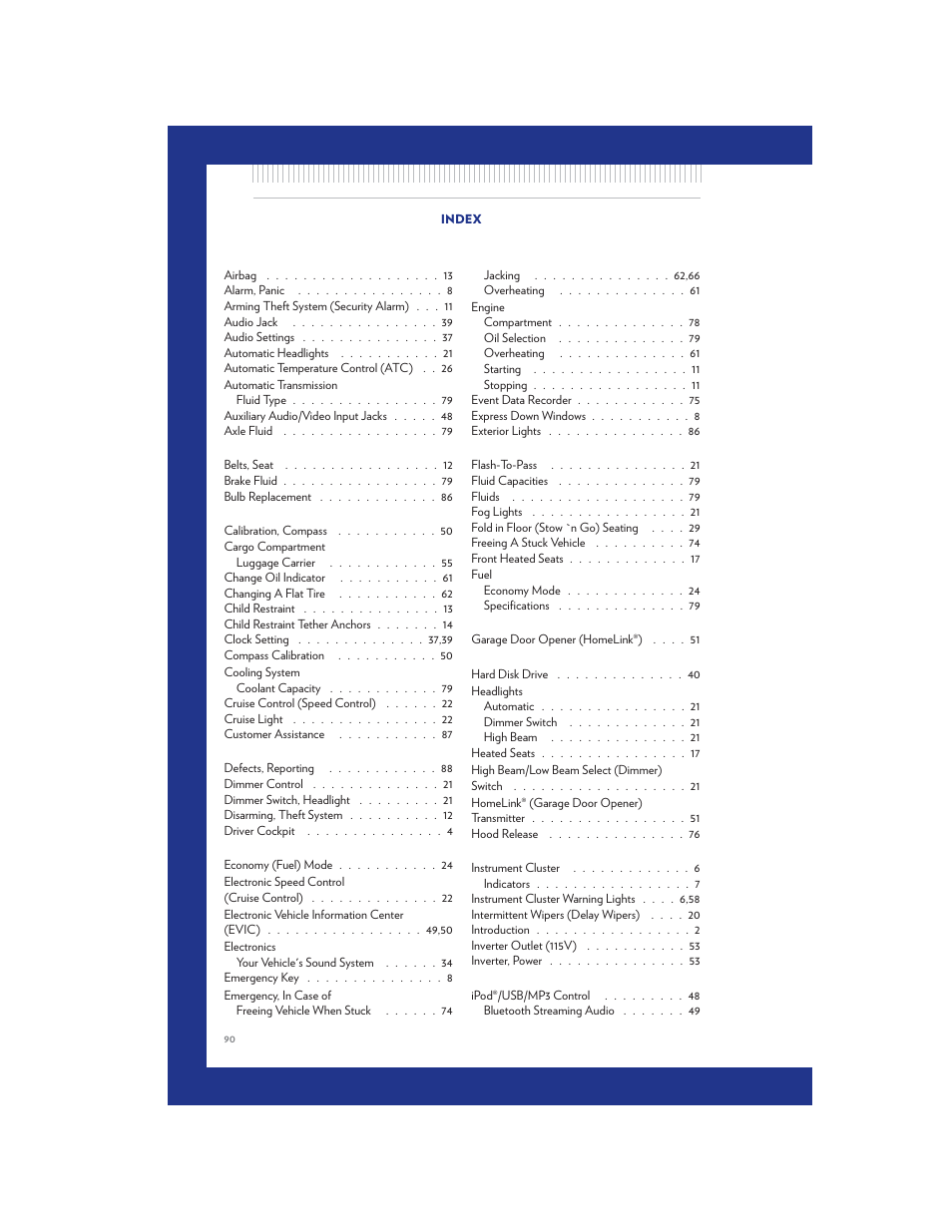 Chrysler 2011 Country - User Guide User Manual | Page 92 / 100