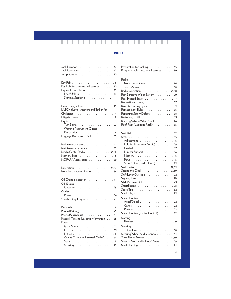 Chrysler 2011 Country - User Guide User Manual | Page 93 / 100