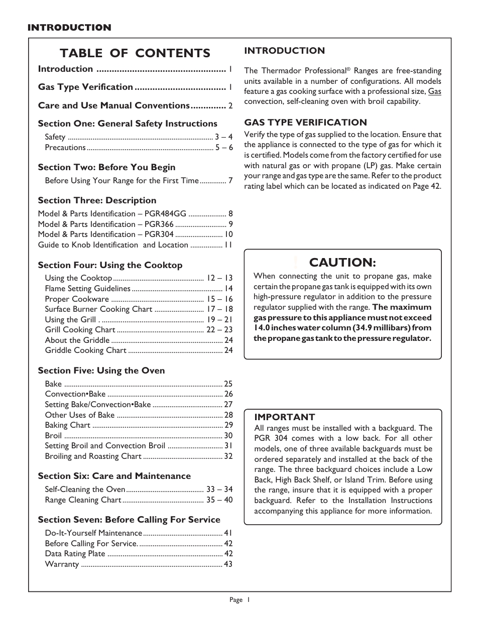 Thermador PGR304 User Manual | Page 3 / 48