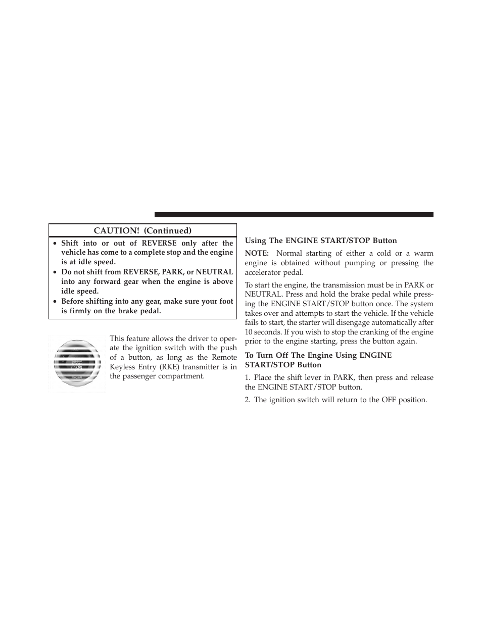 Keyless enter-n-go, Normal starting | Chrysler 2012 300 SRT - Owner Manual User Manual | Page 352 / 557