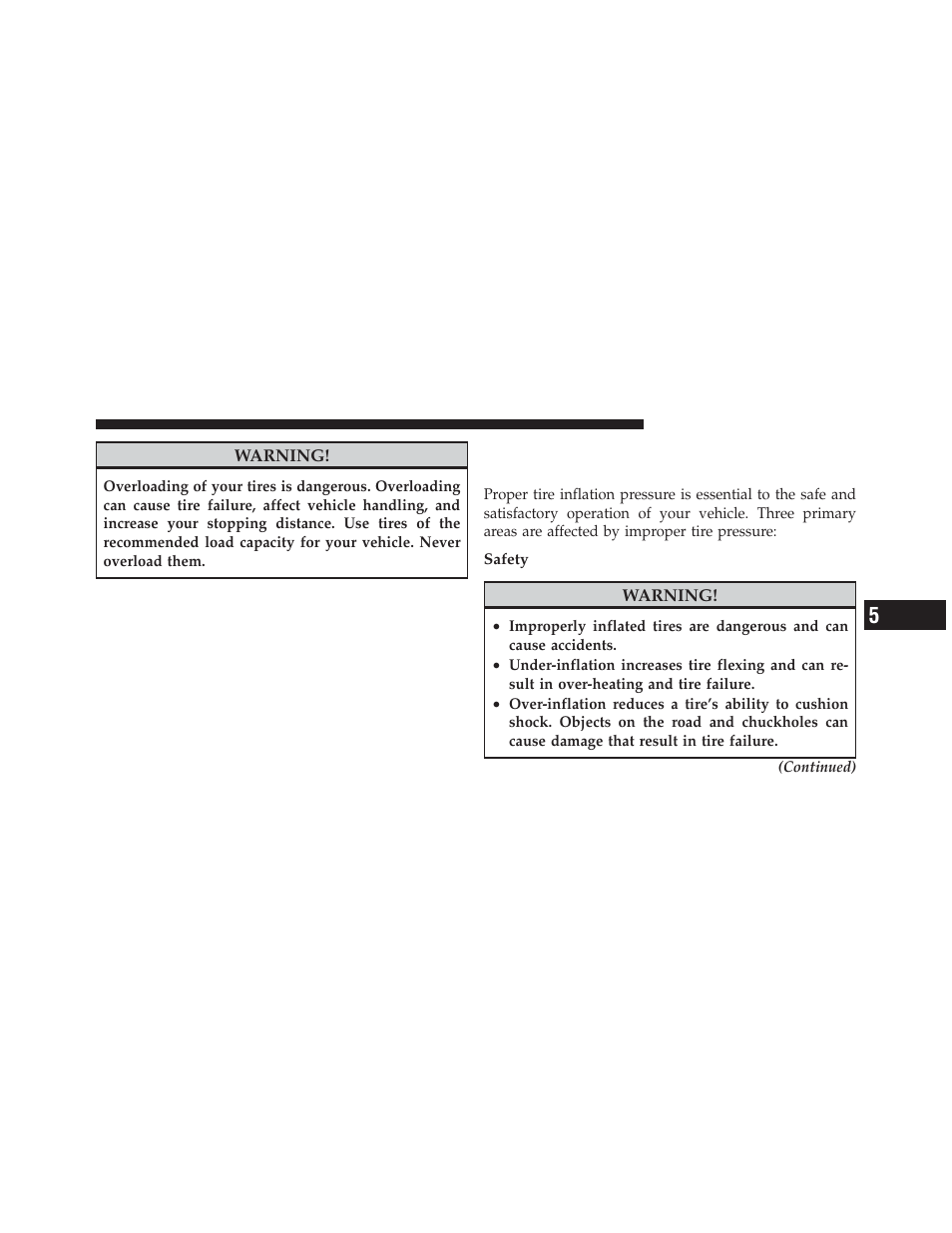 Tires — general information, Tire pressure | Chrysler 2012 300 SRT - Owner Manual User Manual | Page 397 / 557