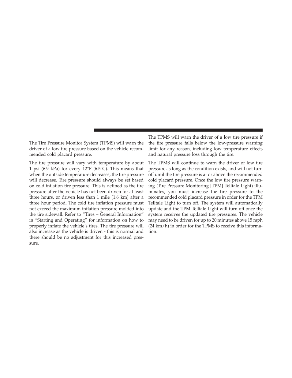 Tire pressure monitor system (tpms) | Chrysler 2012 300 SRT - Owner Manual User Manual | Page 408 / 557