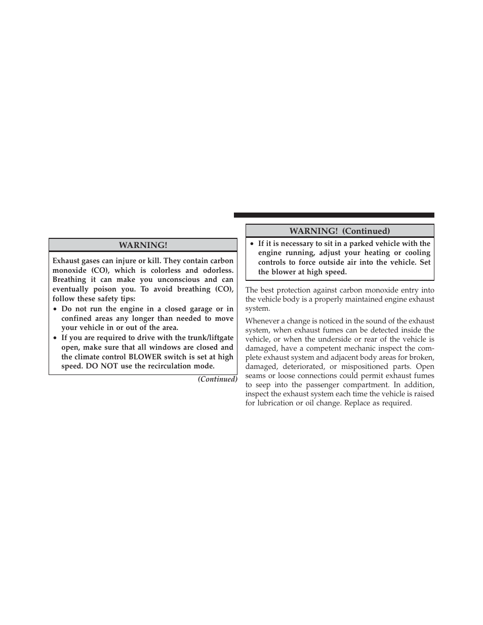 Exhaust gas | Chrysler 2012 300 SRT - Owner Manual User Manual | Page 86 / 557