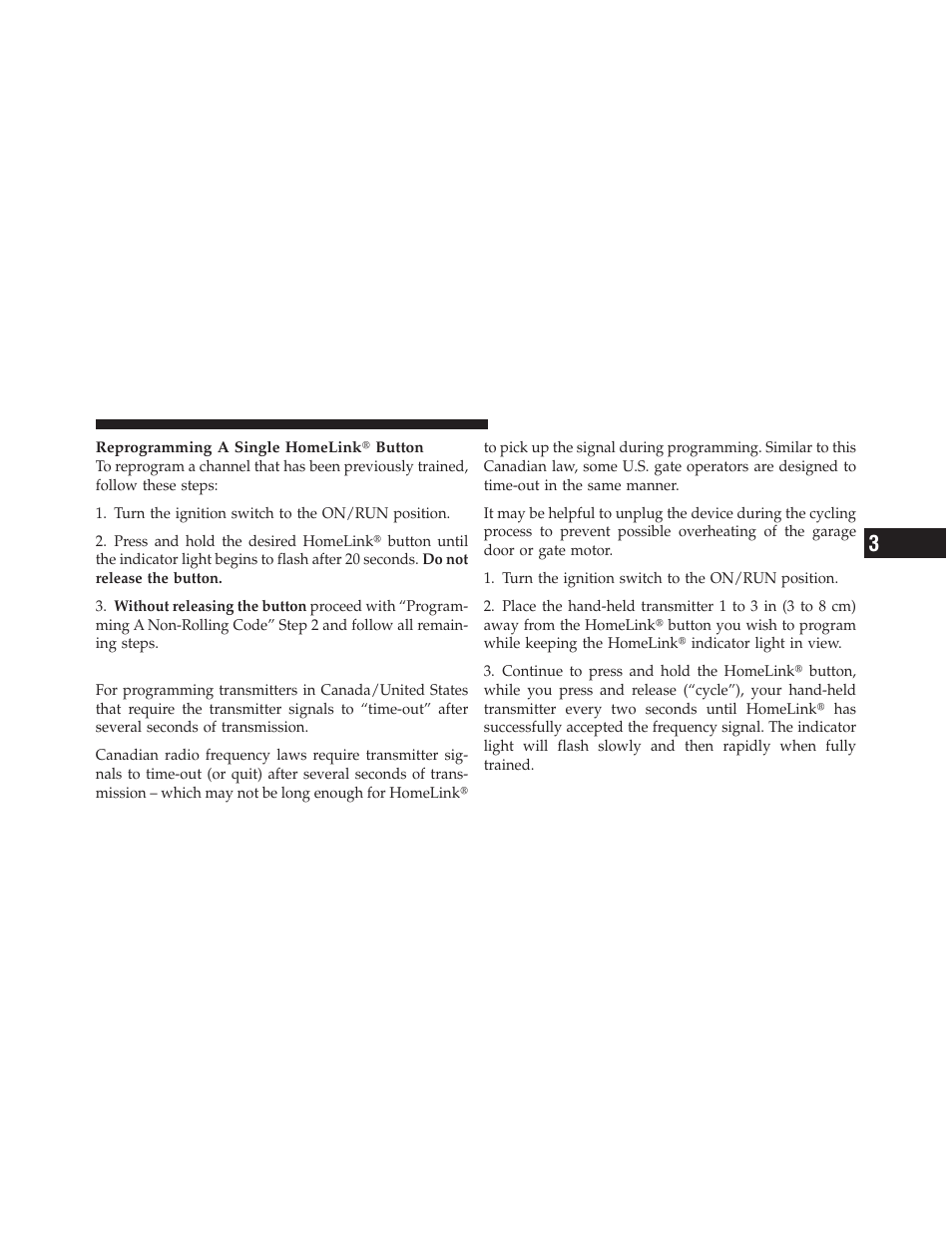 Canadian/gate operator programming | Chrysler 2012 200 - Owner Manual User Manual | Page 171 / 508