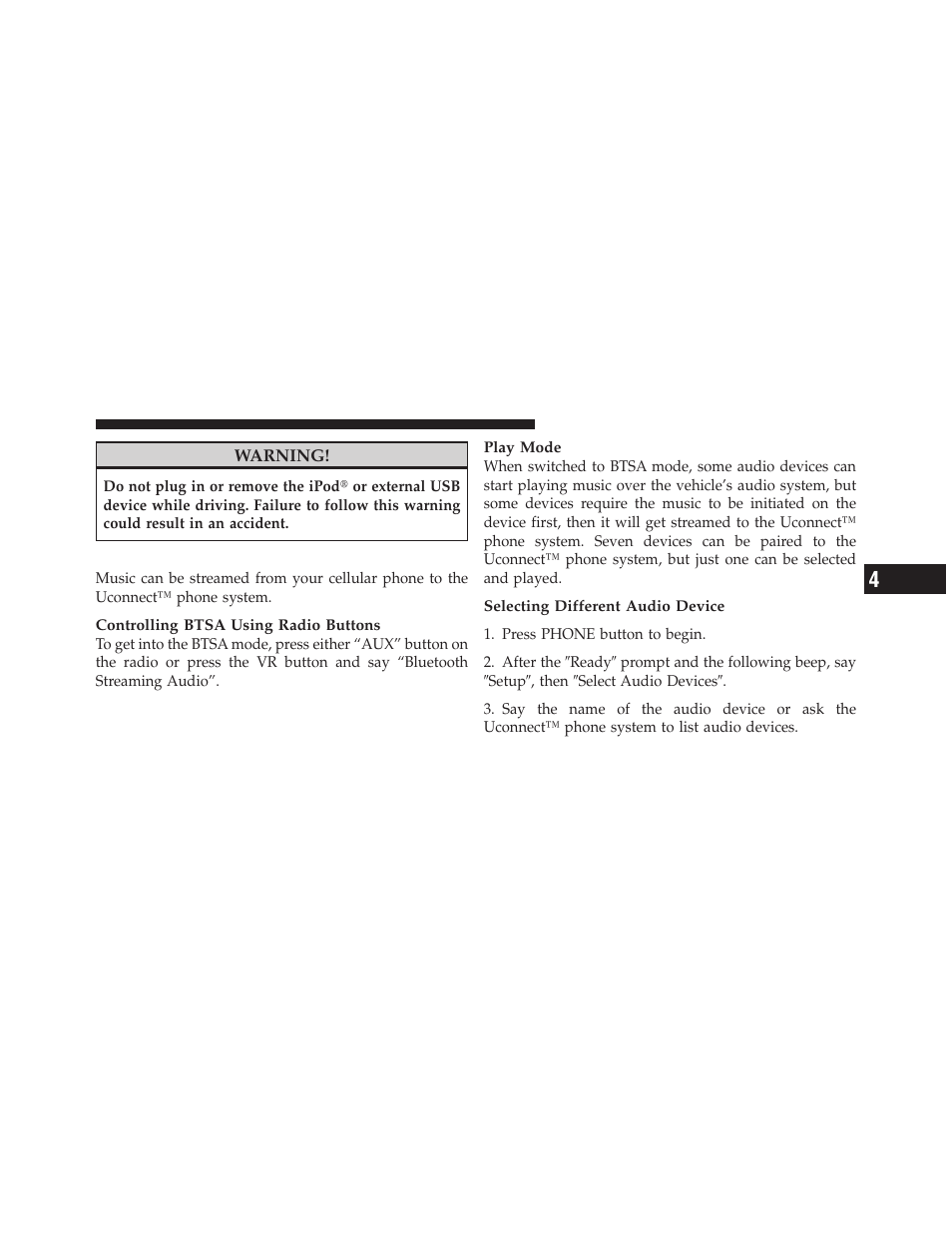 Bluetooth streaming audio (btsa) | Chrysler 2012 200 - Owner Manual User Manual | Page 273 / 508