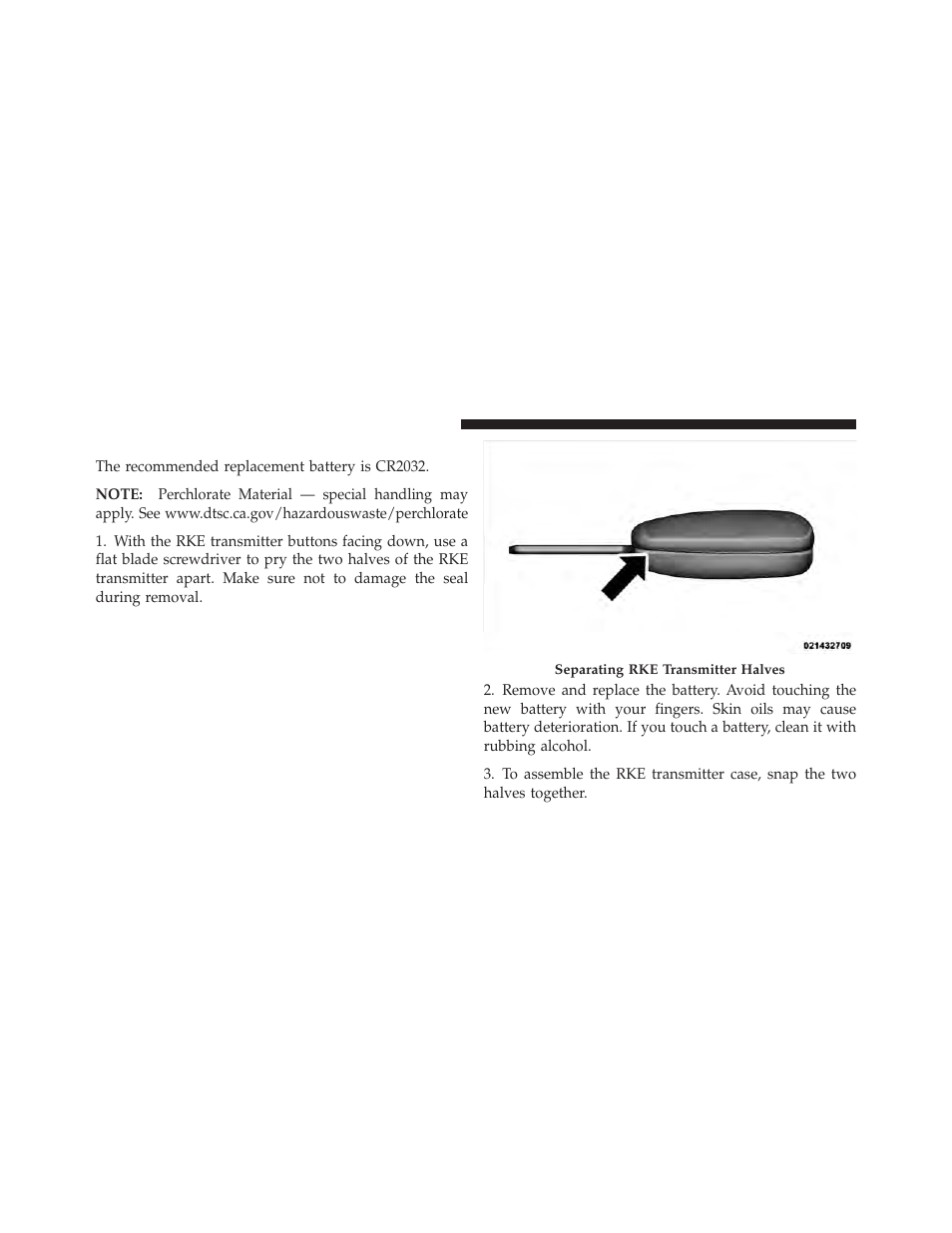 Transmitter battery replacement | Chrysler 2012 200 - Owner Manual User Manual | Page 28 / 508