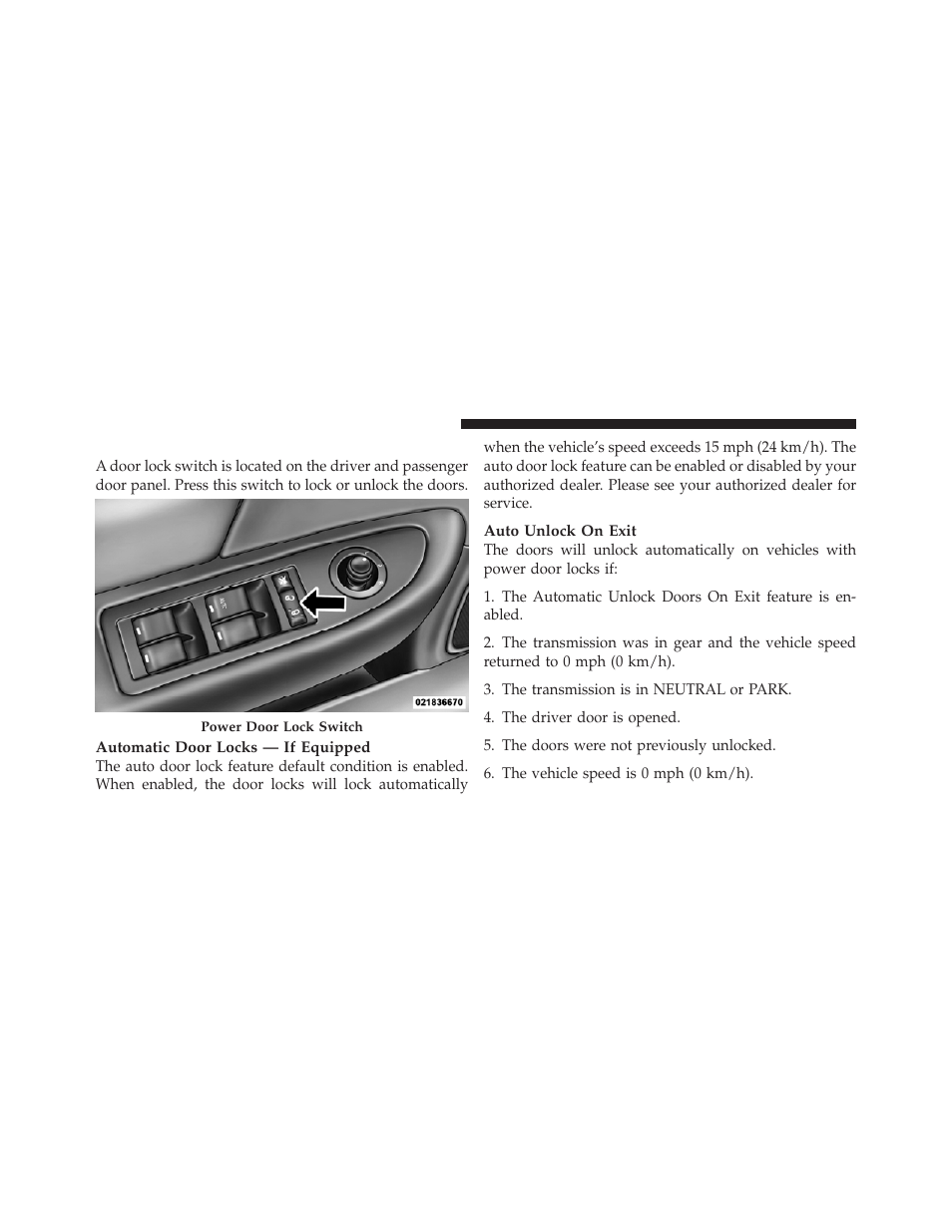 Power door locks | Chrysler 2012 200 - Owner Manual User Manual | Page 34 / 508