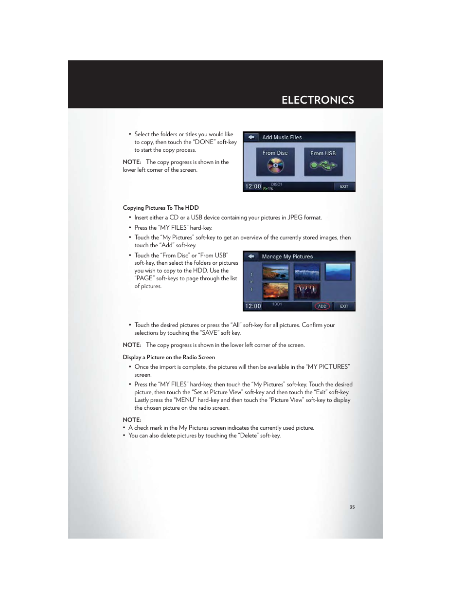 Electronics | Chrysler 2012 200 - User Guide User Manual | Page 37 / 108