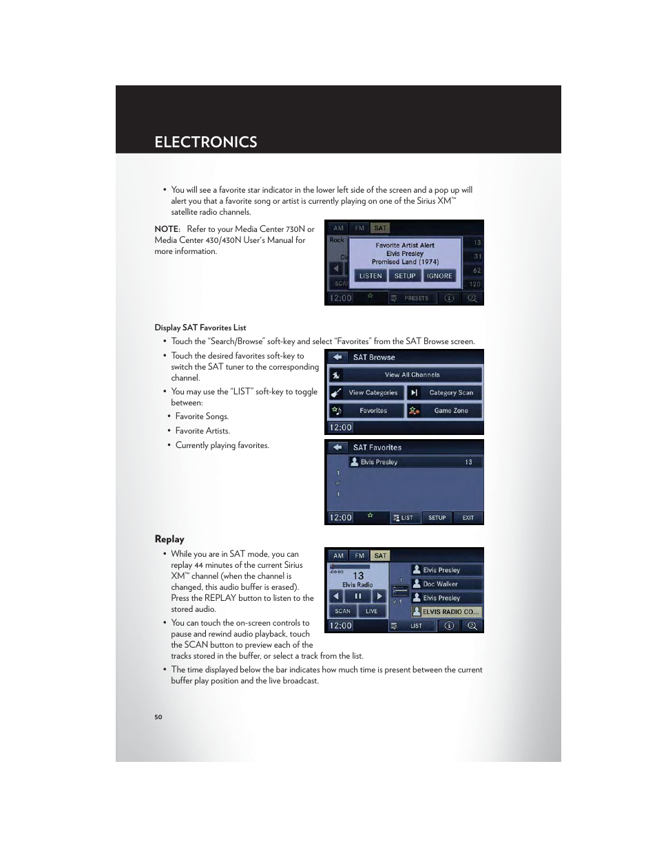 Replay, Electronics | Chrysler 2012 200 - User Guide User Manual | Page 52 / 108