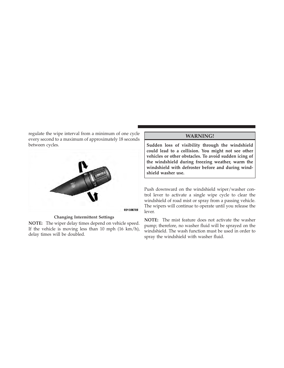 Mist feature | Chrysler 2012 200 Convertible - Owner Manual User Manual | Page 172 / 517