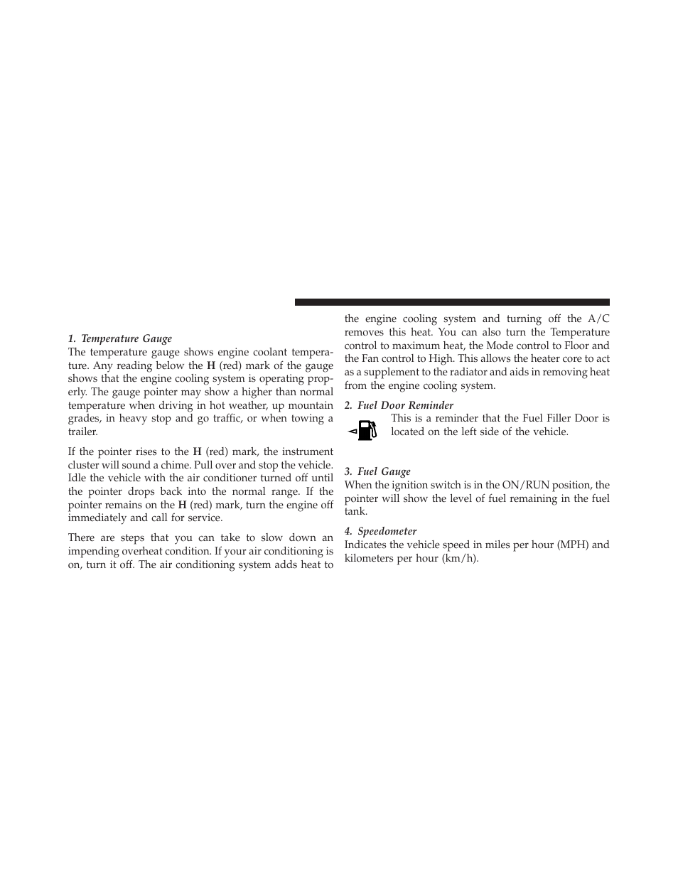 Instrument cluster descriptions | Chrysler 2012 200 Convertible - Owner Manual User Manual | Page 204 / 517