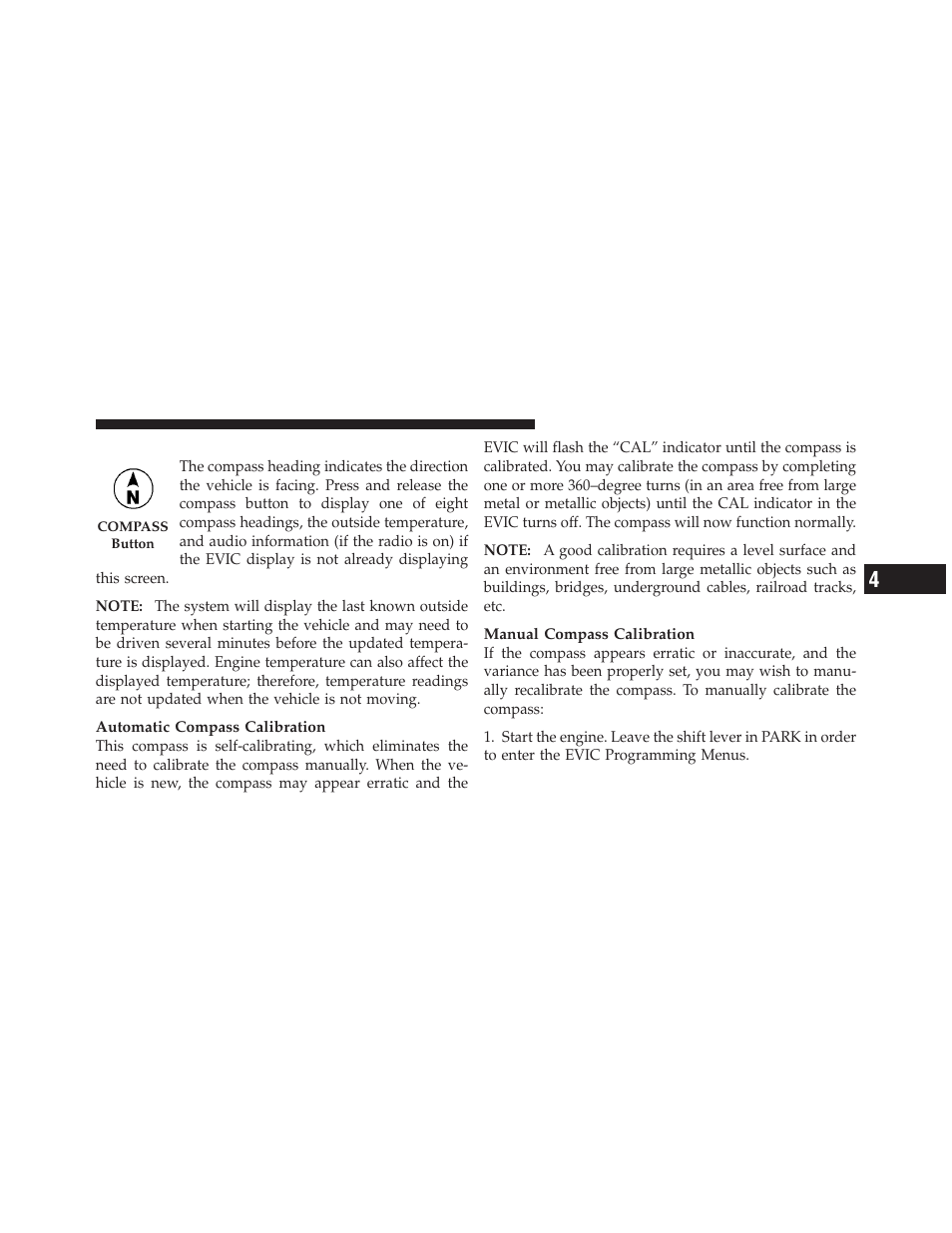 Compass display | Chrysler 2012 200 Convertible - Owner Manual User Manual | Page 225 / 517