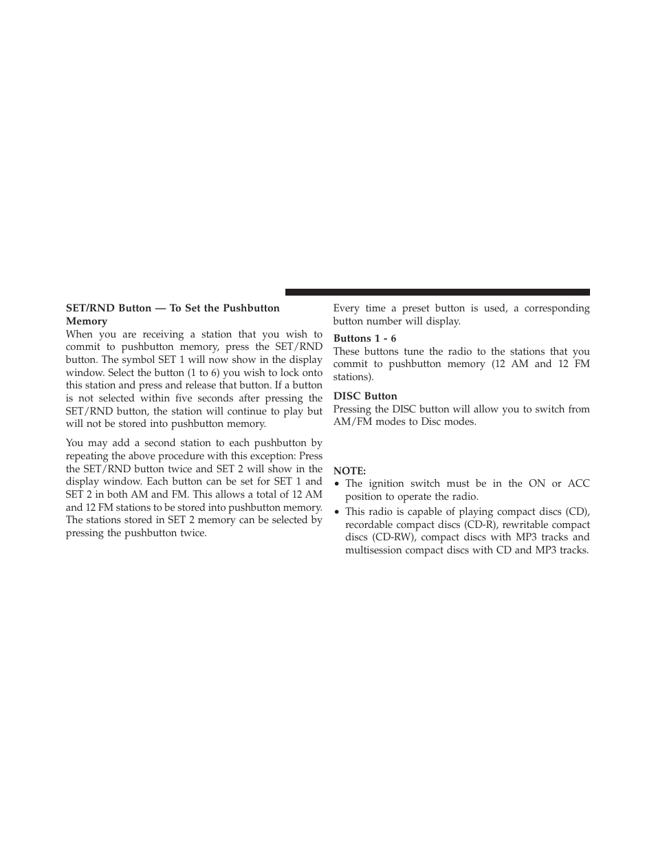 Operation instructions — cd mode for cd, And mp3 audio play | Chrysler 2012 200 Convertible - Owner Manual User Manual | Page 256 / 517