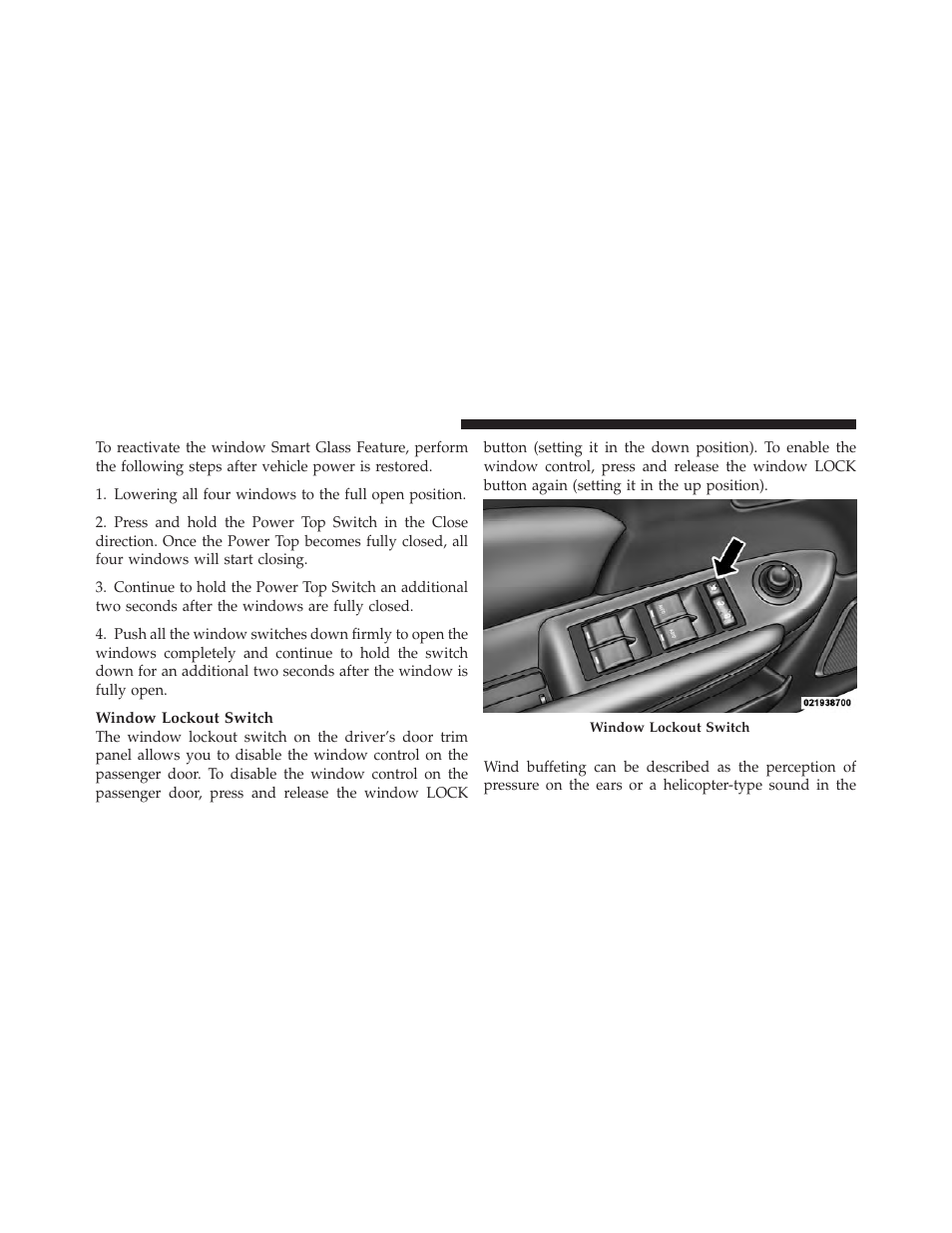 Wind buffeting | Chrysler 2012 200 Convertible - Owner Manual User Manual | Page 38 / 517