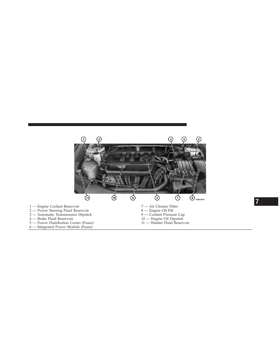 Engine compartment — 2.4l | Chrysler 2012 200 Convertible - Owner Manual User Manual | Page 419 / 517