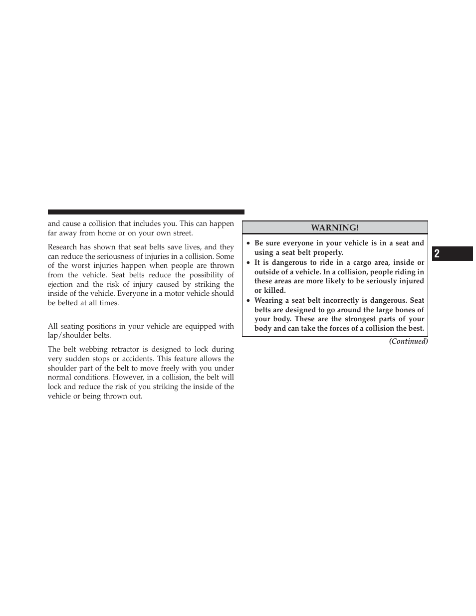 Lap/shoulder belts | Chrysler 2012 200 Convertible - Owner Manual User Manual | Page 45 / 517
