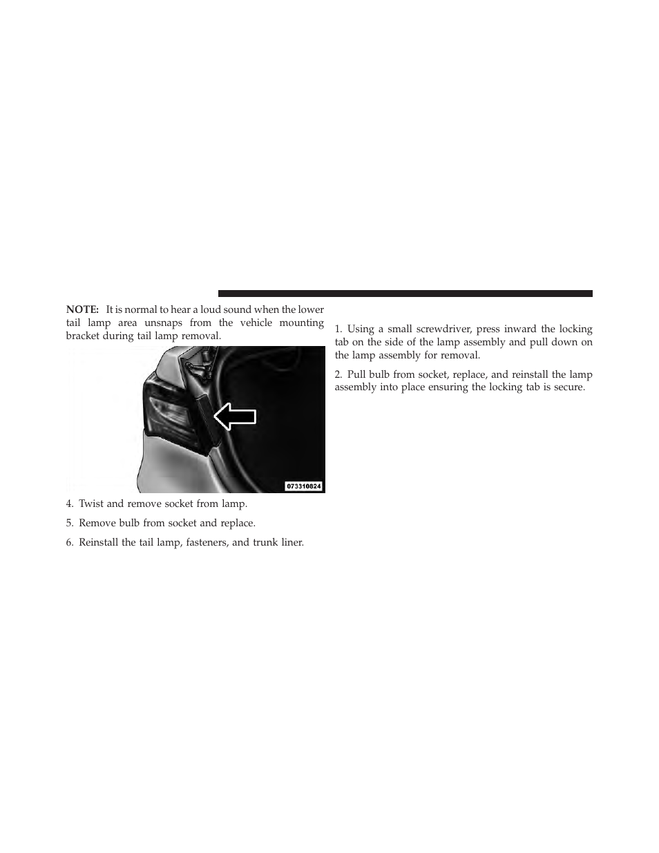 License plate lamp | Chrysler 2012 200 Convertible - Owner Manual User Manual | Page 466 / 517