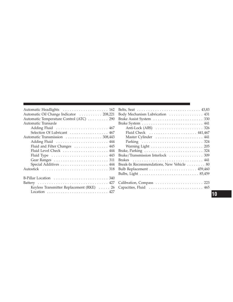 Chrysler 2012 200 Convertible - Owner Manual User Manual | Page 497 / 517