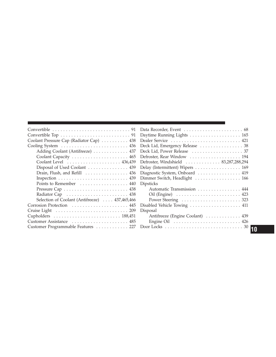 Chrysler 2012 200 Convertible - Owner Manual User Manual | Page 499 / 517