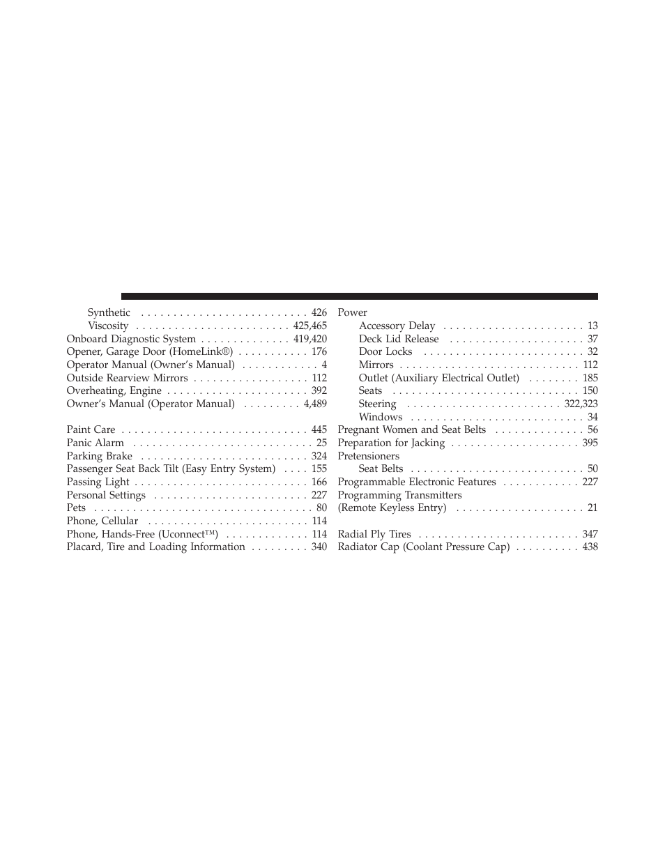 Chrysler 2012 200 Convertible - Owner Manual User Manual | Page 508 / 517
