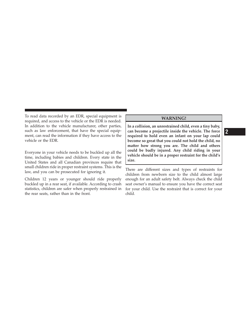 Child restraints | Chrysler 2012 200 Convertible - Owner Manual User Manual | Page 71 / 517
