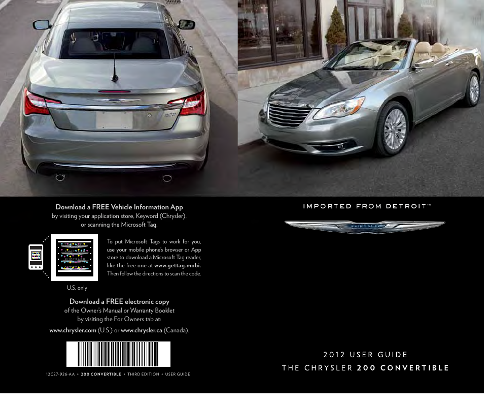 Chrysler 2012 200 Convertible - User Guide User Manual | 108 pages