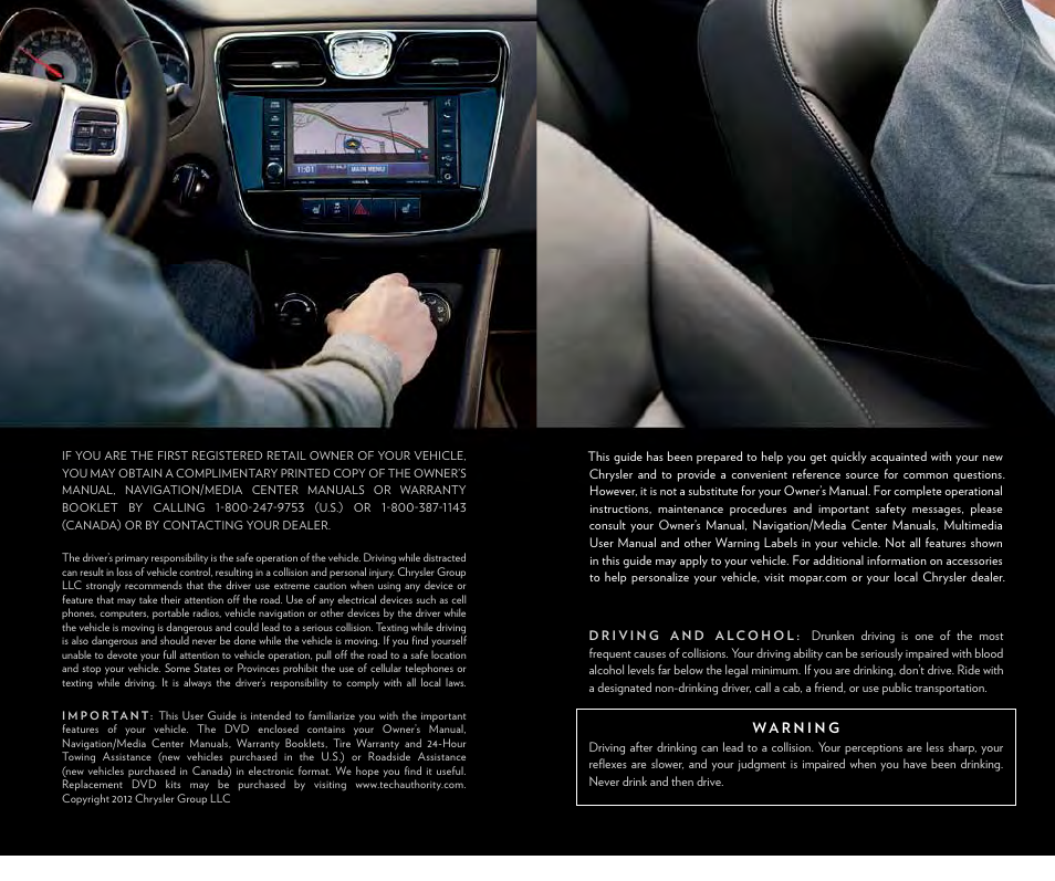 Chrysler 2012 200 Convertible - User Guide User Manual | Page 2 / 108