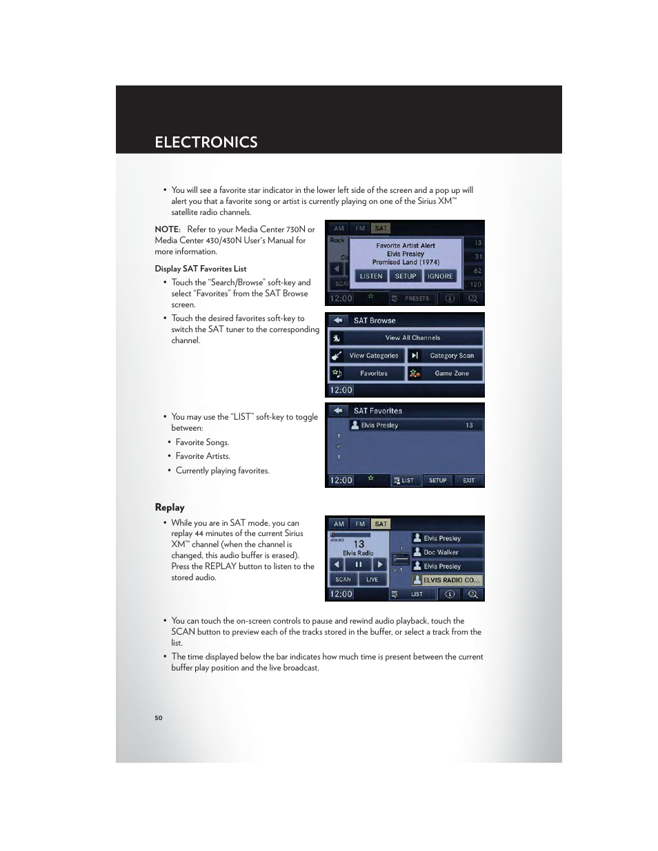 Replay, Electronics | Chrysler 2012 200 Convertible - User Guide User Manual | Page 52 / 108