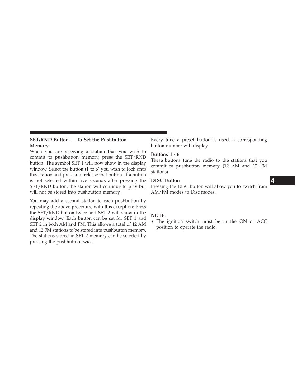 Operation instructions — cd mode for cd, And mp3 audio play | Chrysler 2012 Country - Owner Manual User Manual | Page 333 / 652