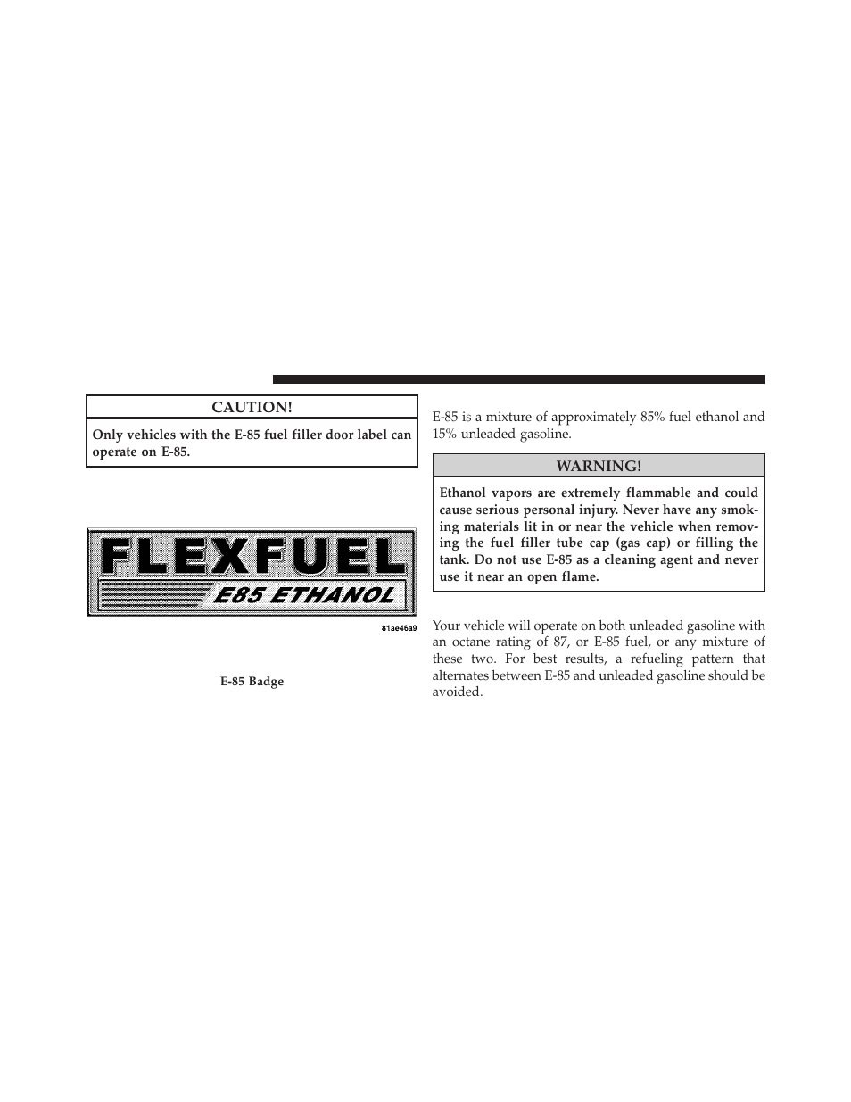 Ethanol fuel (e-85), Fuel requirements | Chrysler 2012 Country - Owner Manual User Manual | Page 498 / 652