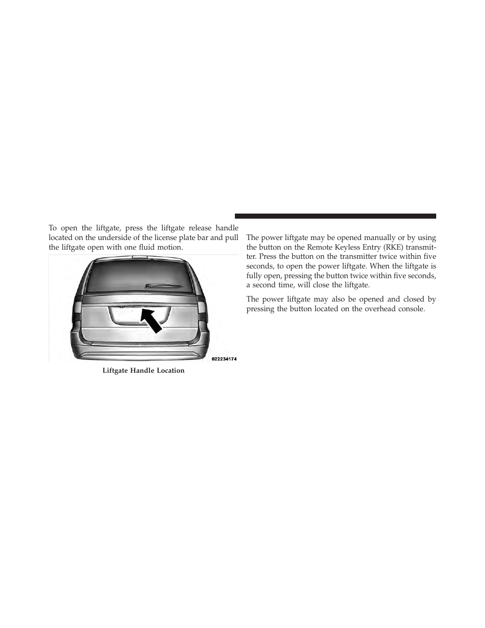 Power liftgate — if equipped | Chrysler 2012 Country - Owner Manual User Manual | Page 56 / 652