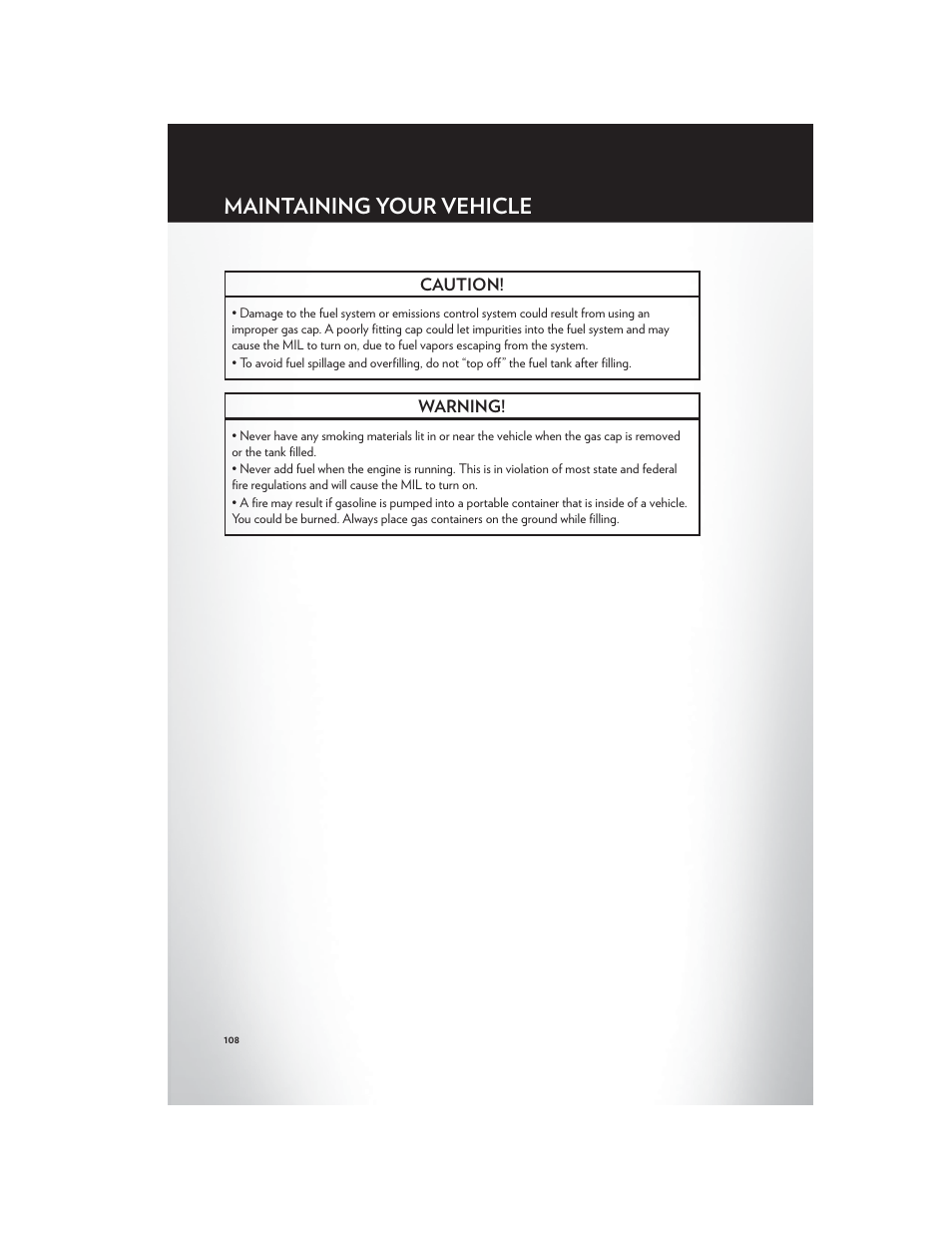 Engine compartment, Maintaining your vehicle | Chrysler 2012 Country - User Guide User Manual | Page 112 / 132
