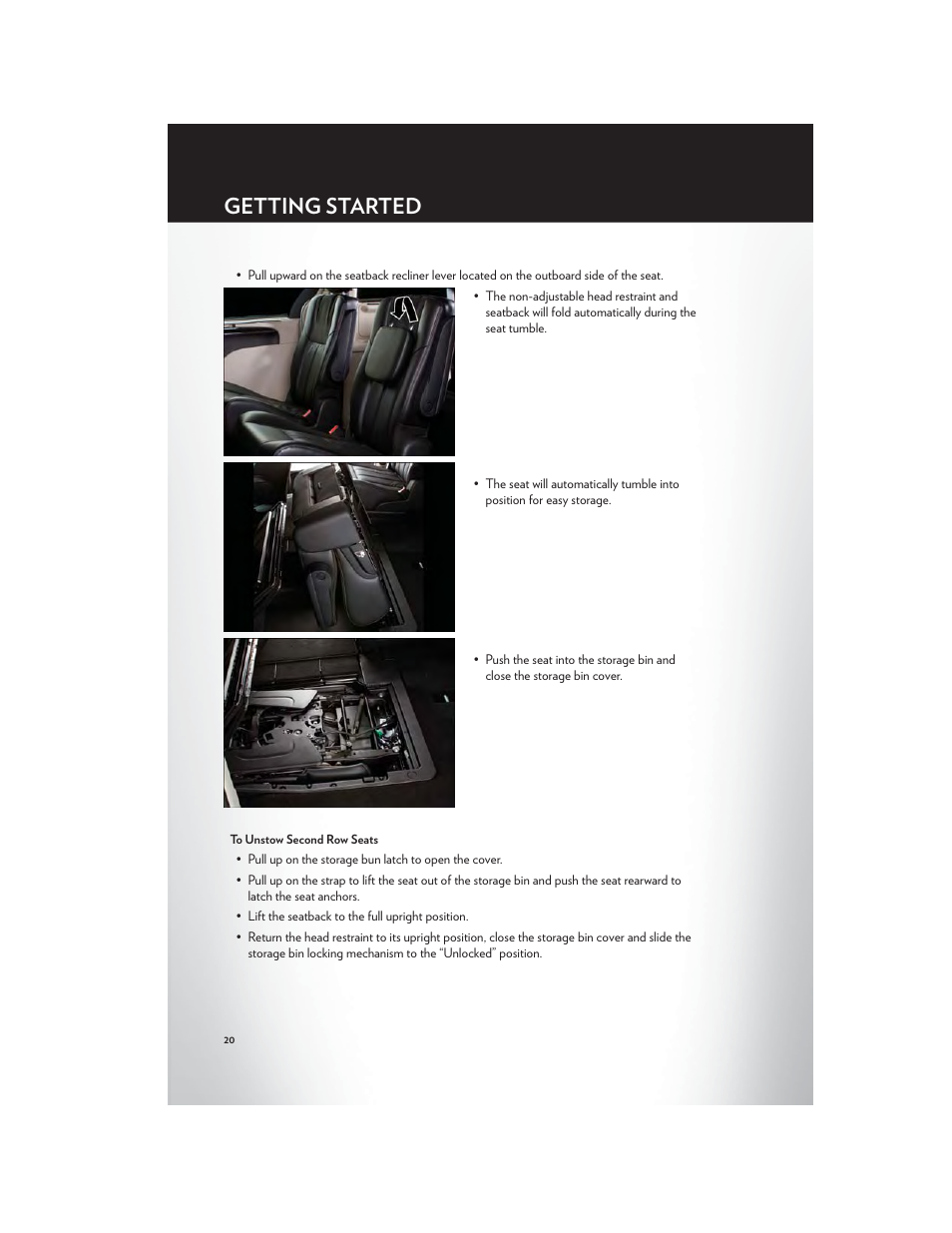 Getting started | Chrysler 2012 Country - User Guide User Manual | Page 22 / 132