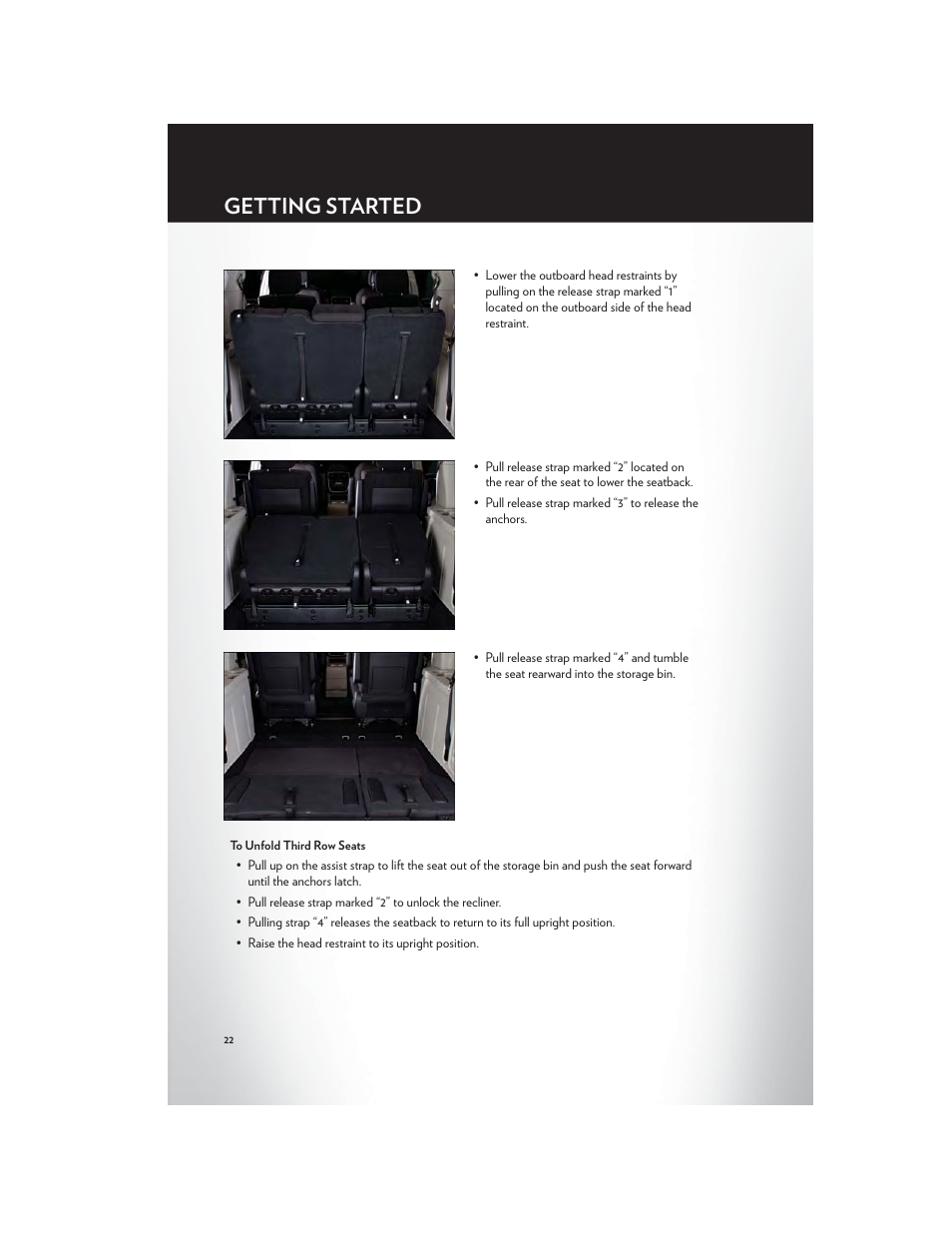 Getting started | Chrysler 2012 Country - User Guide User Manual | Page 24 / 132