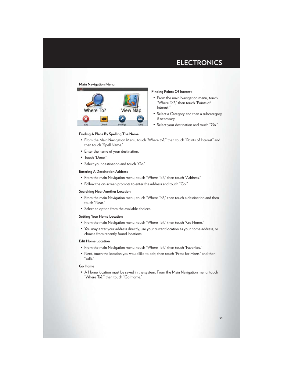 Electronics | Chrysler 2012 Country - User Guide User Manual | Page 55 / 132