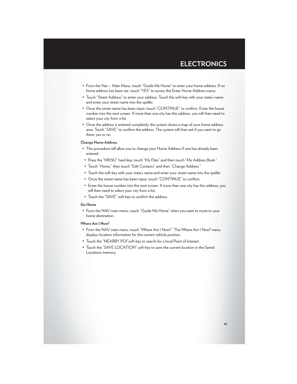 Electronics | Chrysler 2012 Country - User Guide User Manual | Page 67 / 132