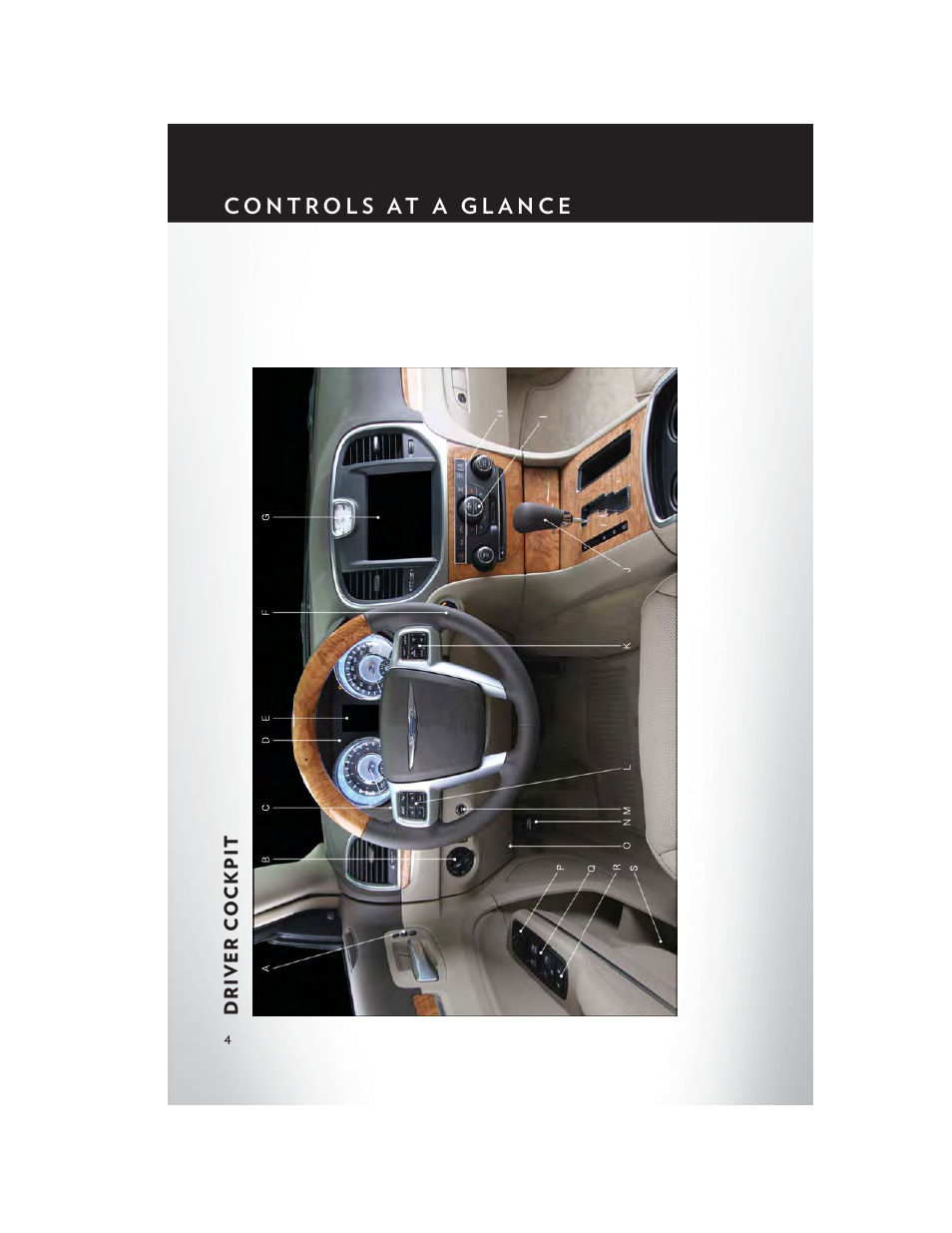 Controls at a glance, Driver cockpit | Chrysler 2013 300 - User Guide User Manual | Page 6 / 132