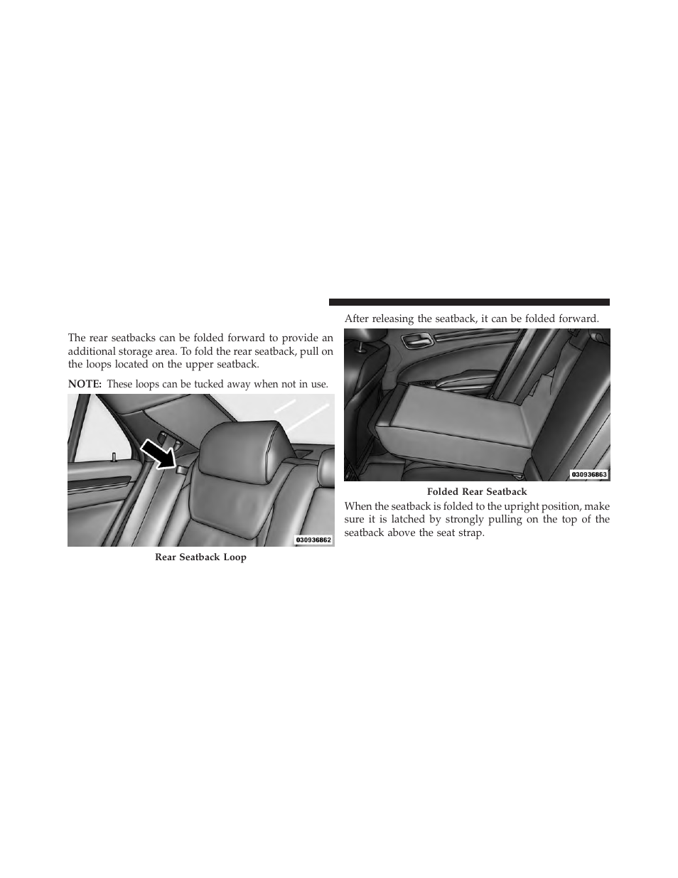 Folding rear seat | Chrysler 2013 300 SRT - Owner Manual User Manual | Page 192 / 580