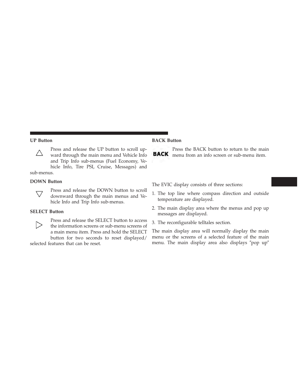 Electronic vehicle information center (evic), Displays | Chrysler 2013 300 SRT - Owner Manual User Manual | Page 315 / 580