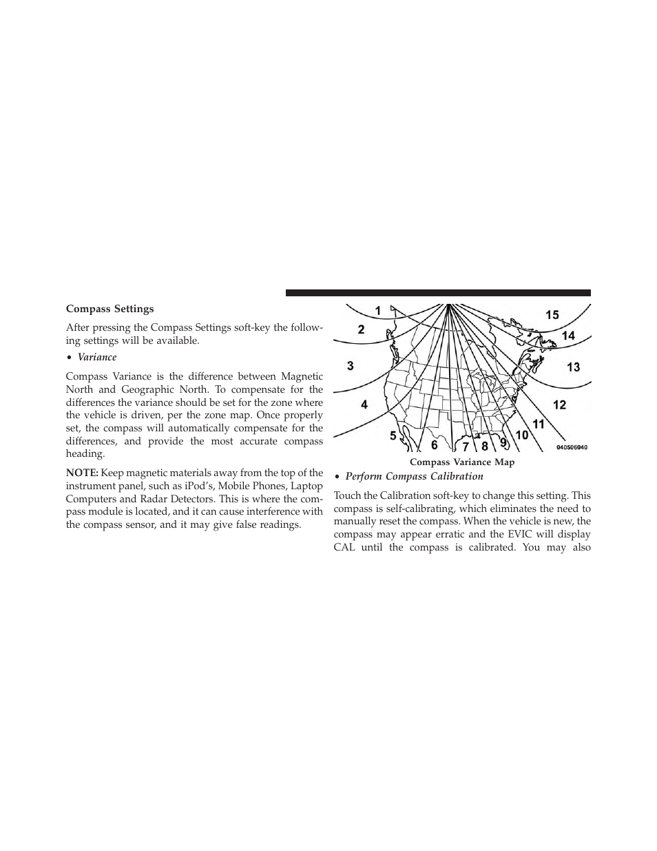 Compass settings | Chrysler 2013 300 SRT - Owner Manual User Manual | Page 344 / 580