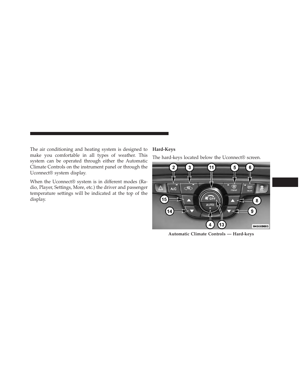 Climate controls, General overview | Chrysler 2013 300 SRT - Owner Manual User Manual | Page 355 / 580