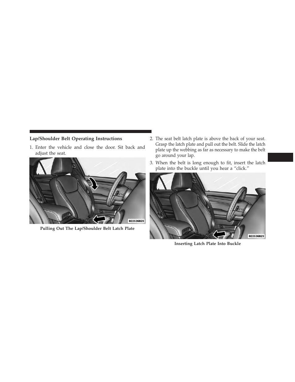 Lap/shoulder belt operating instructions | Chrysler 2013 300 SRT - Owner Manual User Manual | Page 51 / 580