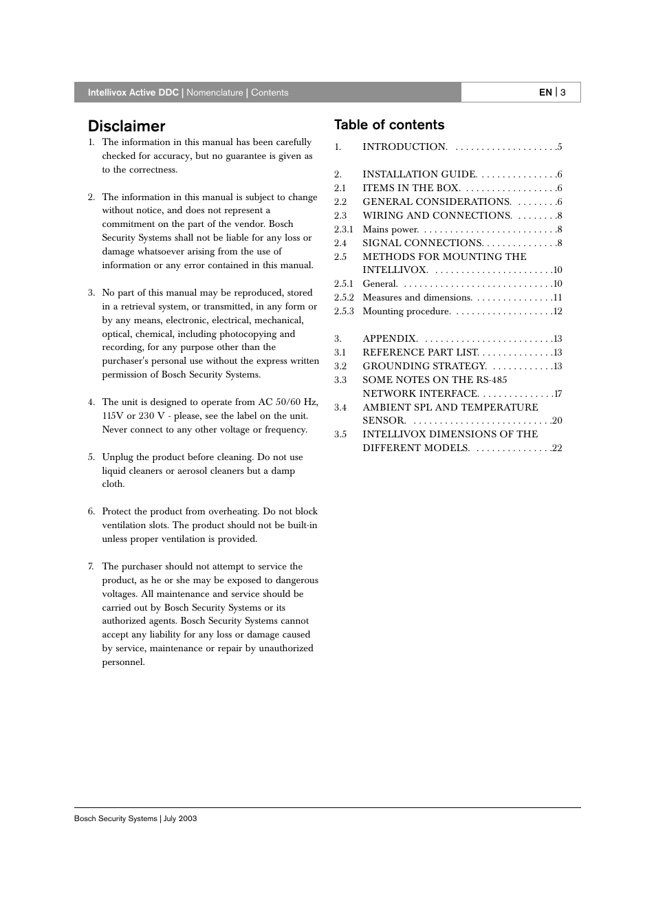 Bosch INTELLIVOX DDC LBC 325X User Manual | Page 2 / 30