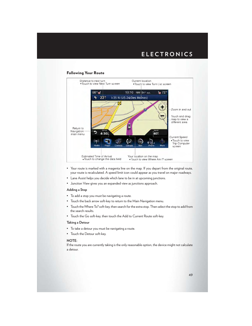 Following your route | Chrysler 2013 300 SRT - User Guide User Manual | Page 51 / 132