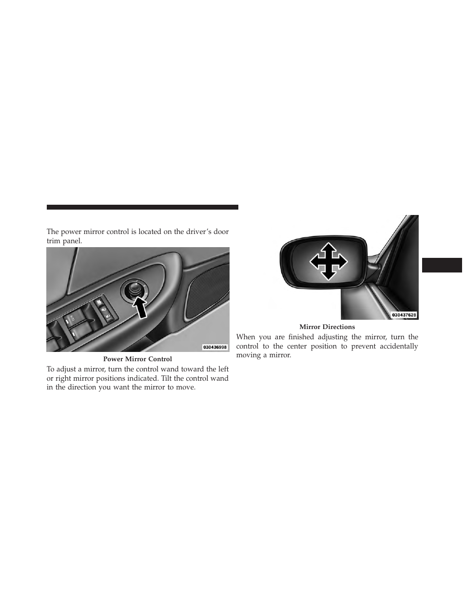 Power mirrors | Chrysler 2013 200 - Owner Manual User Manual | Page 111 / 517