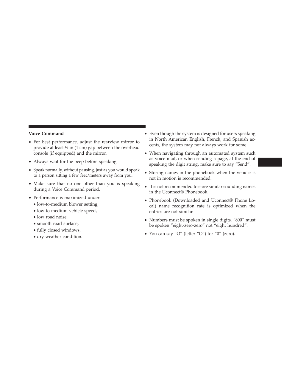 Voice command | Chrysler 2013 200 - Owner Manual User Manual | Page 135 / 517
